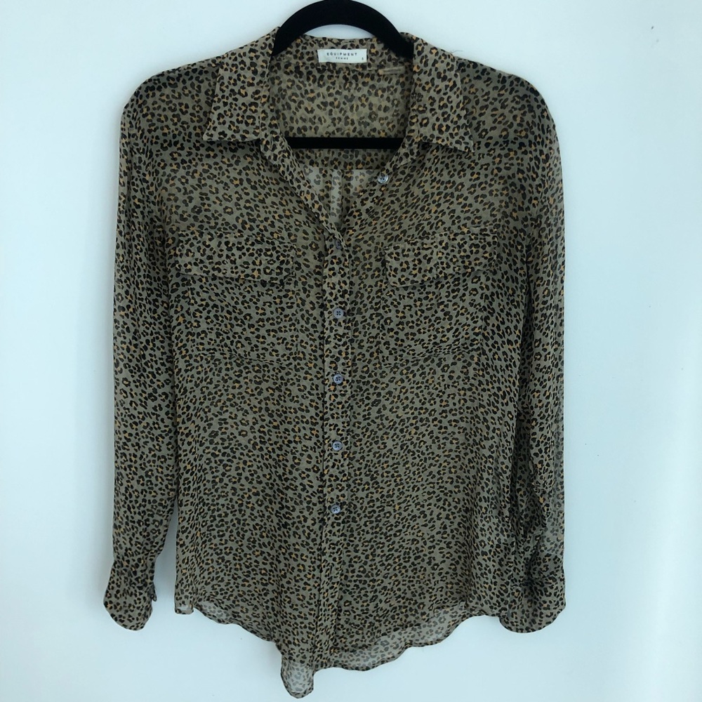 Leopard Animal Print Equipment classic button down top